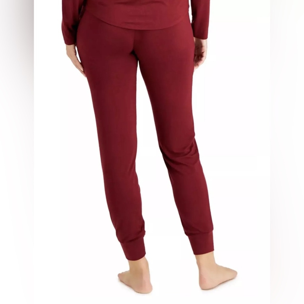 ALFANI Essentials Ultra-Soft Knit Jogger Pajama Pants Red Stone Sz Small - Picture 2 of 9